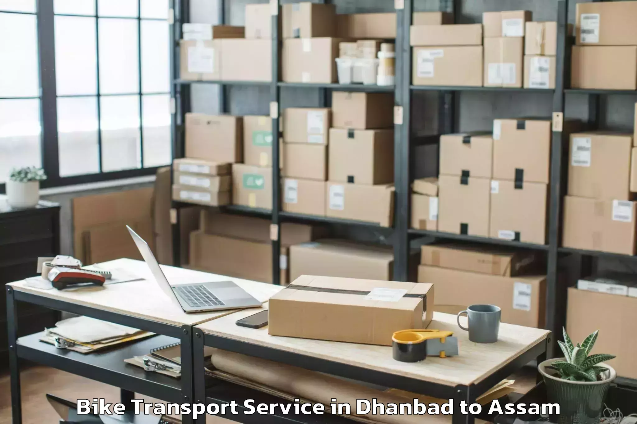 Hassle-Free Dhanbad to Umrangso Bike Transport